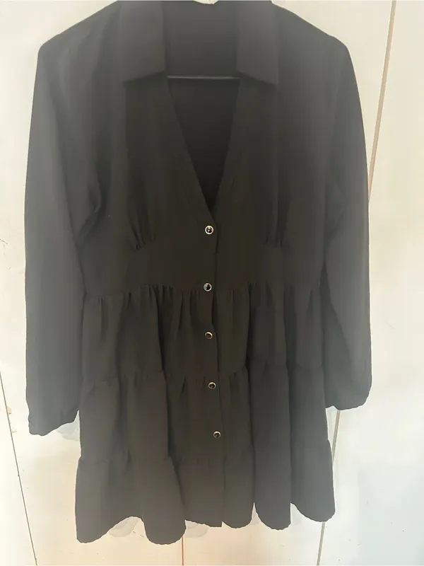 Zara Black Dress with Collar - Image 4