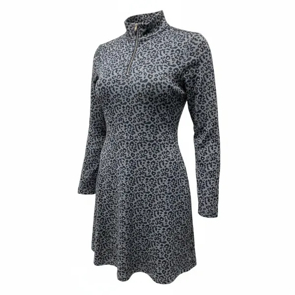 Tommy Hilfiger Womens Dress Size S Leopard Print Mock Neck Quarter Zip Casual - Image 8