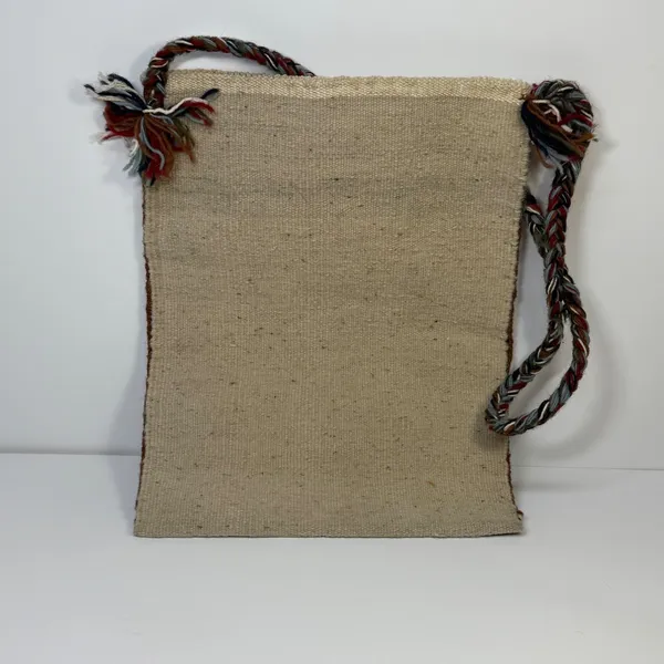 Wool‎ Southwestern Crossbody Bag Geometric Tribal Earth Tones Cream Boho Artisan - Image 2