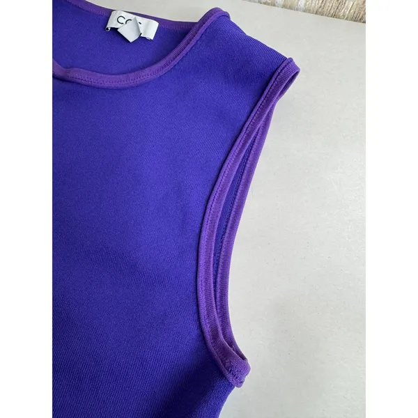 COS Womens Sleeveless Midi Dress Purple Size M Round Neck Slim Fit - Image 7