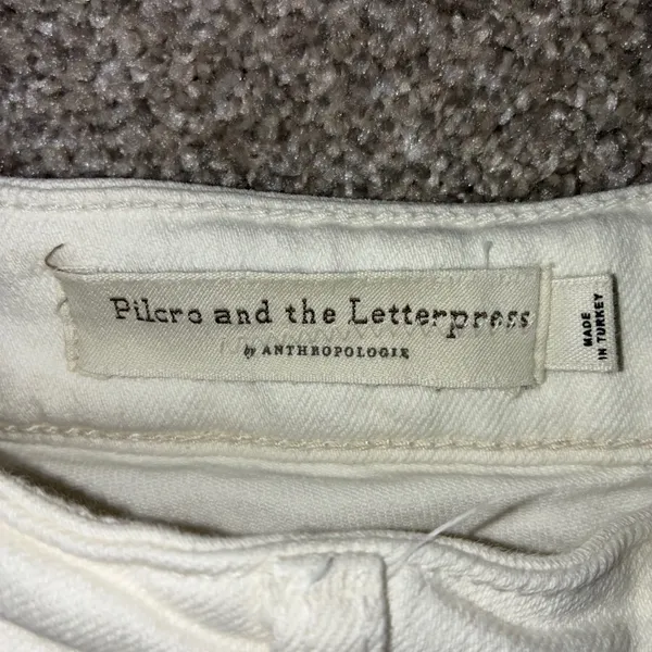 Pilcro & the Letterpress Anthropologie Jeans Womens 27‎ Cream High Rise Slim - Image 4