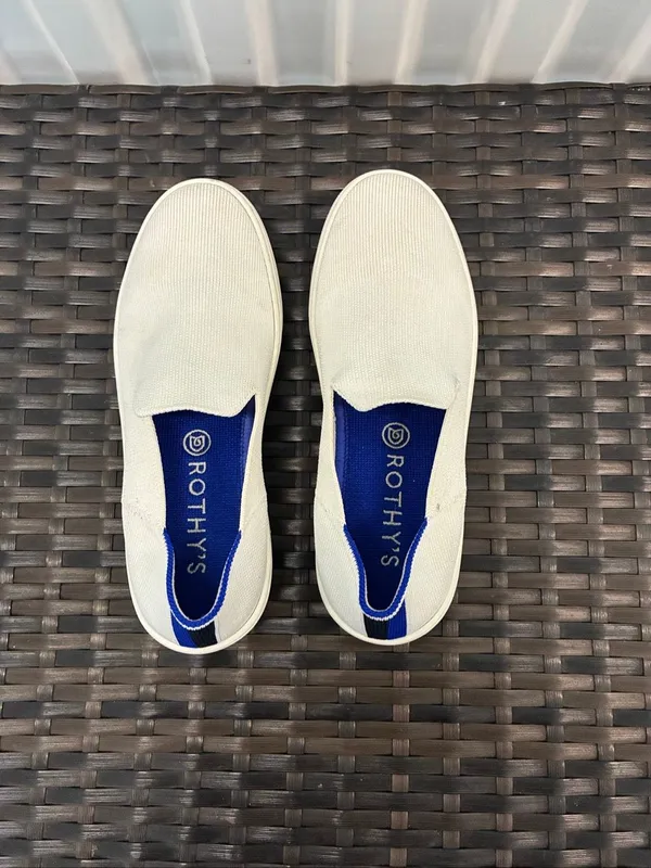 Rothy’s white knit slip on sneakers women’s size 6 ￼￼ - Image 3