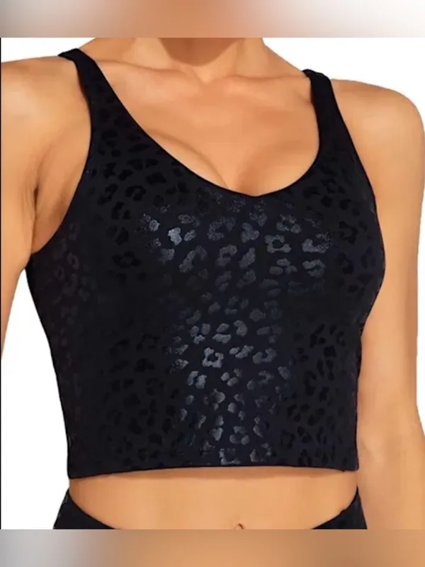 The Gym People Womens' medium Sports Bra Longline Wirefree Padded Medium Support - Image 10