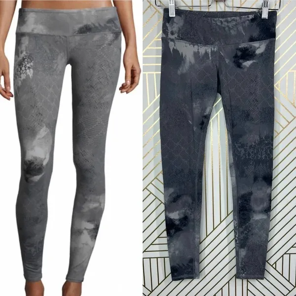 Alo Yoga Leggings Airbrush Tie Dye Abstract Print Stretch Skinny Gray Size‎ XS - Image 2