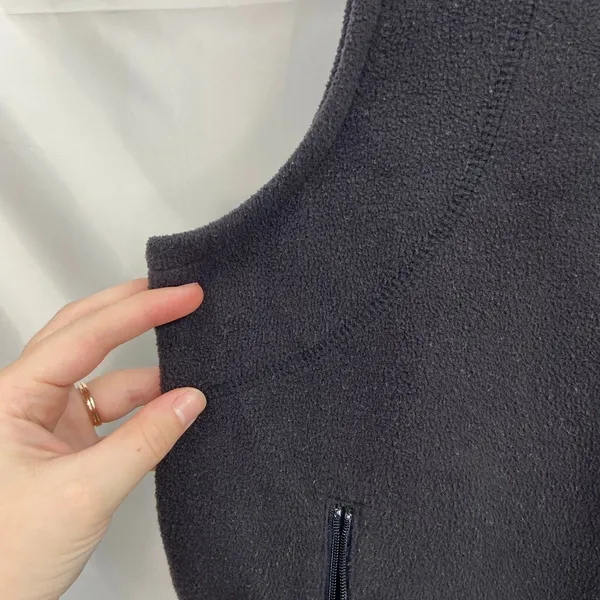 Architect women's black fleece mock neck full zip soft winter basic vest large‎ - Image 6