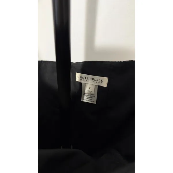 White House Black Market Strapless Floral Toile Midi Dress Black White Size 2 - Image 2