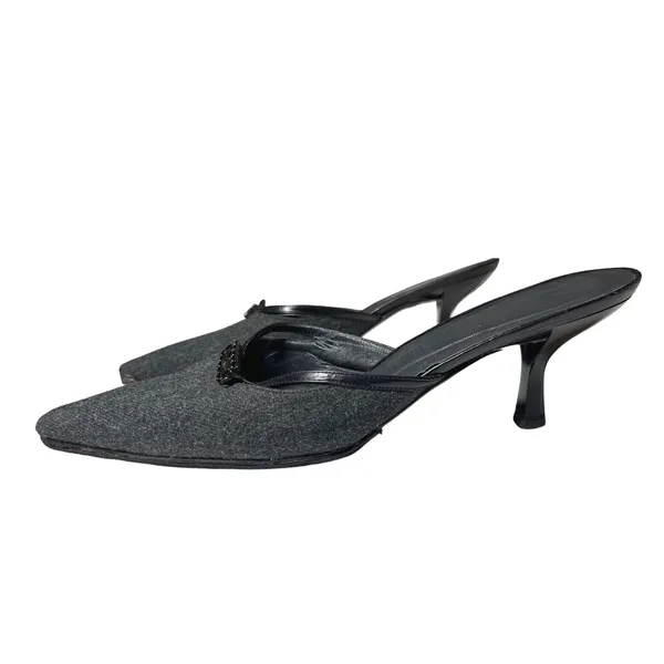 Gray Wool Mules Slip On Women EU 40‎ US 9 Unbranded - Image 2