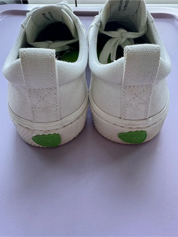 Cariuma‎ OCA Low White Canvas Sneakers Women's 6.5 Sustainable Shoes - Image 4