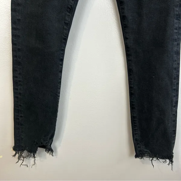 AGOLDE Toni Black Mid Rise Ankle Denim Jeans Raw Hems Size 25 - Image 8