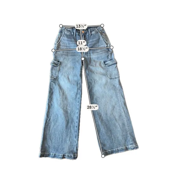 Paige Carly Cargo jeans wide leg high rise size 27 - Image 4