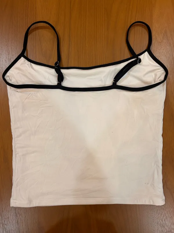 Amazon White Tank Top with Black Piping - Image 2