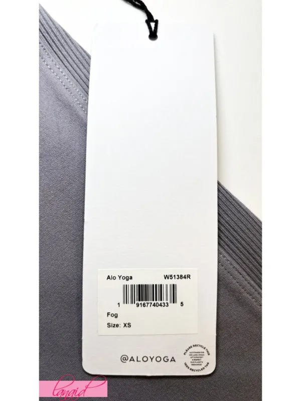 Alo Alosoft High Waist Head Start Leggings Fog Hi-Rise Waisted Ribbed Tights XS - Image 10