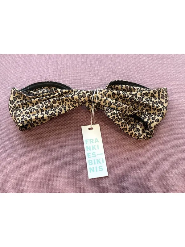 Frankies Bikinis Crescent Bandeau Bikini Top in Baby Leopard Small Womens Swim - Image 6