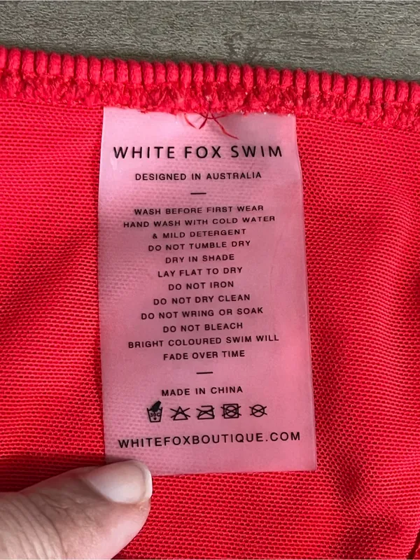 White Fox Swim "By The Pool" Ribbed Bikini Bottoms in Red - Size Small - Image 9