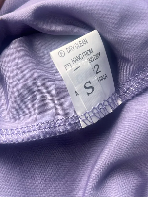 Elegant Lilac Satin style fabric V-Neck Evening Gown - Image 2