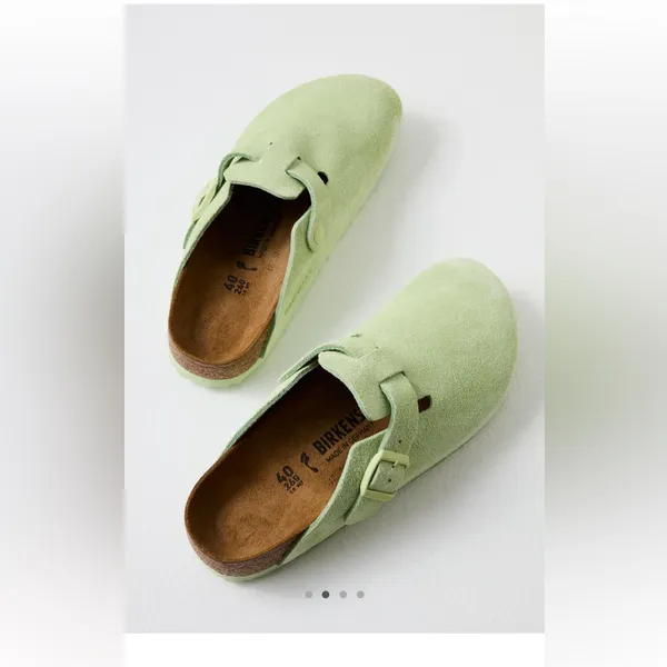 Faded Lime Birkenstock Boston Soft Footbed Clogs - Image 2