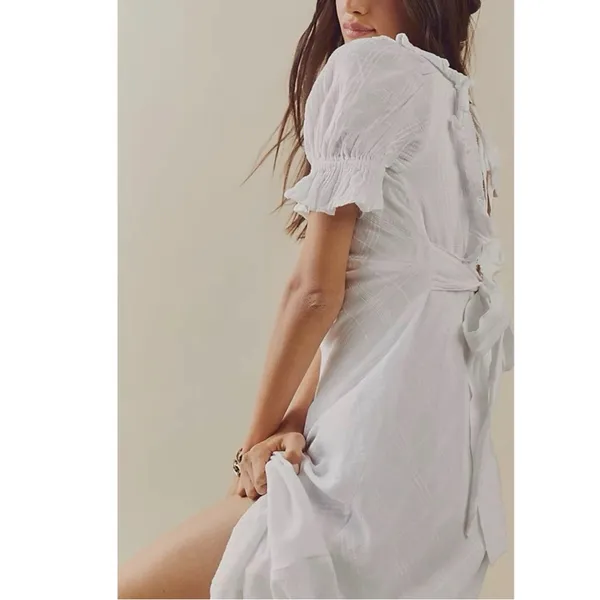 Free People Lace Dainty Ethereal Cottage Now And Forever Midi Dress Ivory Small - Image 9