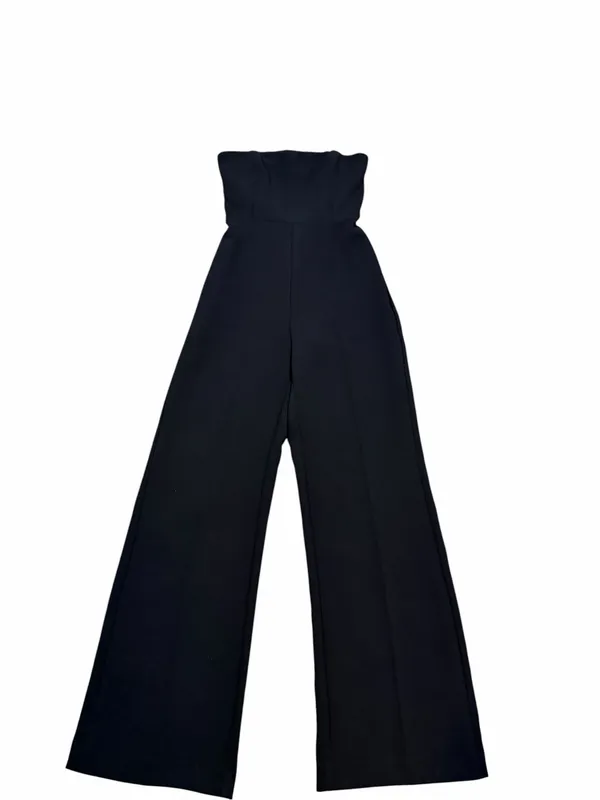 Wilfred Endless Jumpsuit Strapless Wide Leg Black Minimalist Sleek Chic Size 00 - Image 4
