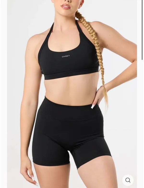 Onset Halter Sports Bra Black Size M - Image 4