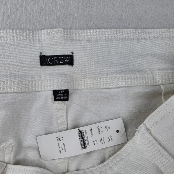 J. Crew NWT Re-Imagined White Wide-Leg Crop Jeans CH889 Size 31P Petite - Image 4