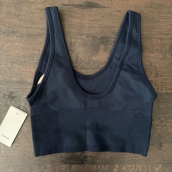 Halfdays NEW Paradis Sports Bra Top Navy - Image 4