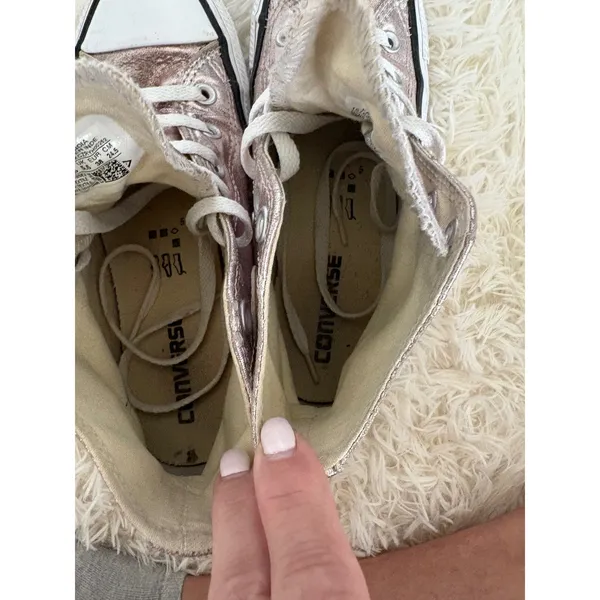 Converse Chuck Taylor All Star High Top Rose Gold Metallic Sneakers‎ women 7.5 - Image 6
