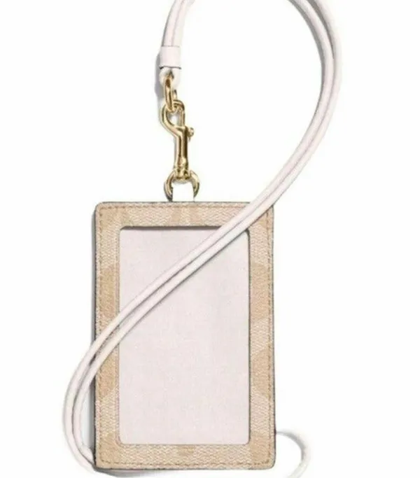 Coach Khaki Chalk Lanyard ID Holder - Image 2