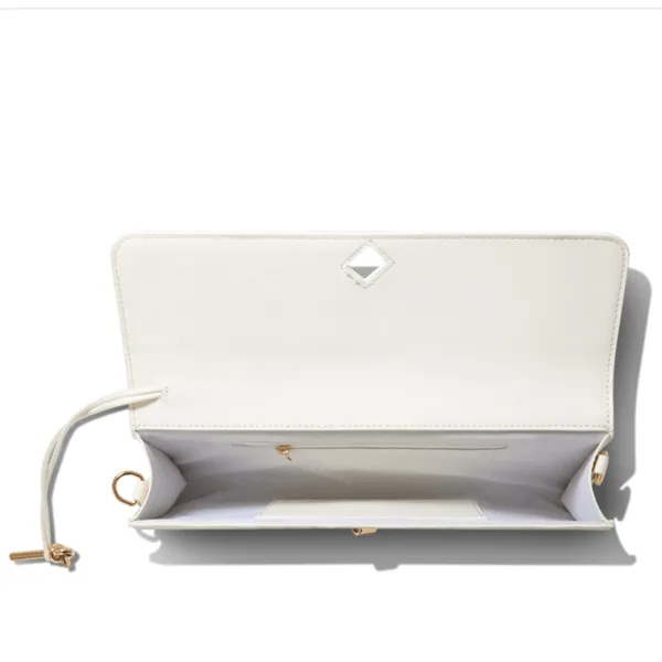 FEW MODA Cream Crossbody Clutch with Top Handle - Image 3