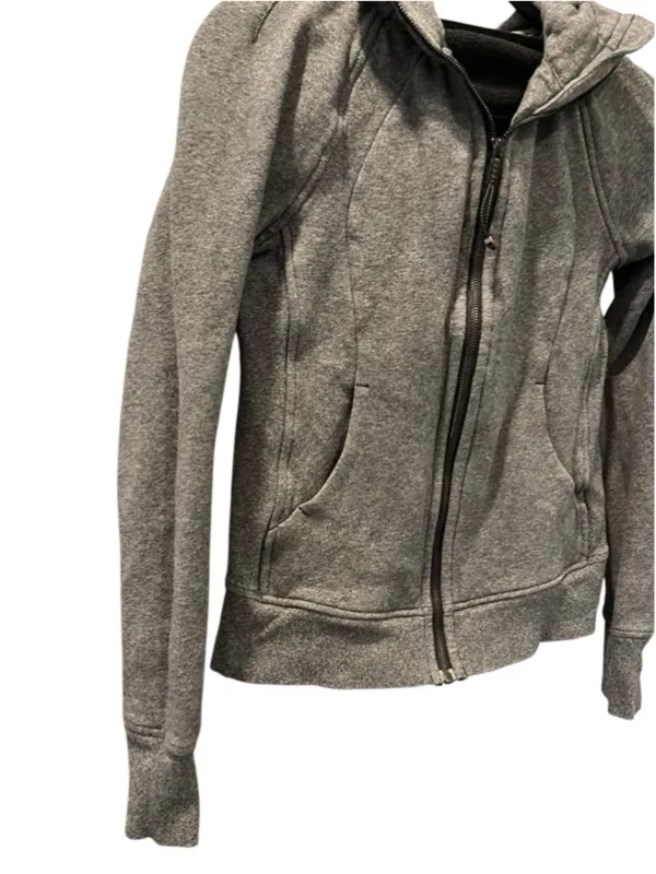 Lululemon Scuba Full Zip Hoodie Classic Fit Heathered Gray Jacket Size 4 Stretch - Image 6