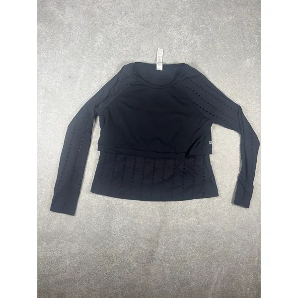 fabletics shelby long sleeve‎ top xl Black 2 In One Look - Image 3