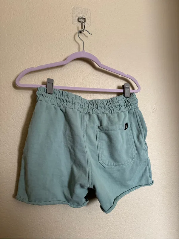 YoungLA shorts size large raw‎ hem drawstring green Blue - Image 5