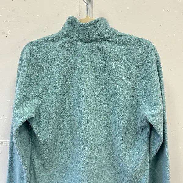 Eddie Bauer‎ Women's Quarter Zip Fleece Pullover Aqua Blue Medium Raglan Sleeve - Image 6