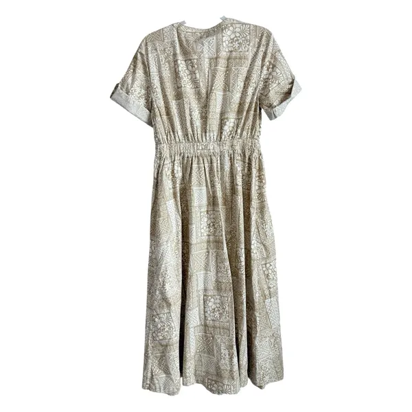 LOFT Tile Utility Midi Pocket Dress Khaki Tan Size 4‎ NEW - Image 4