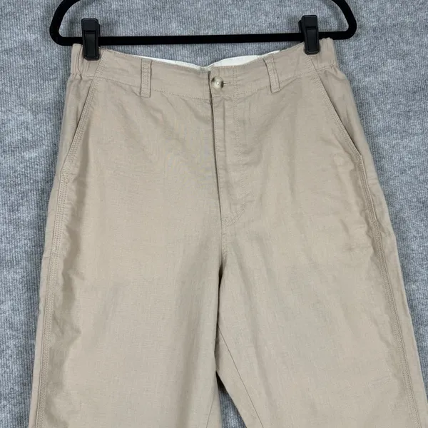 Uniqlo Size-M Womens Tapered Trousers Pants Linen Cotton Slash Pocket - Image 5