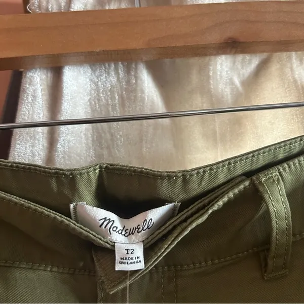 Madewell Seamed Barrel-Leg Utility Pant Garment-Dyed Twill Green NWT Size 2 Tall - Image 3