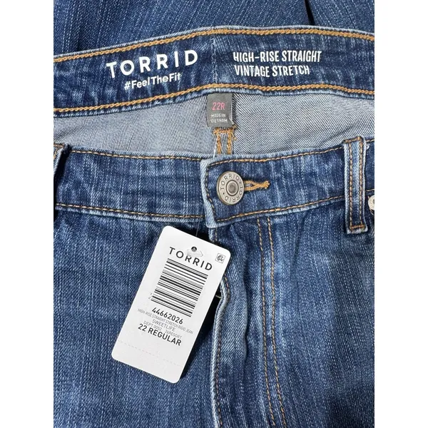 Torrid‎ High Rise Straight Vintage Stretch Jeans Medium Wash Womens 22 Sweetlife - Image 5