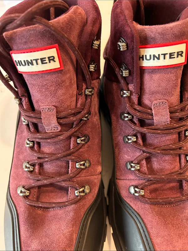 HUNTER JASPER WATERPROOF BOOTS, Dark Red Suede, Women’s size 11, NWT No box - Image 12