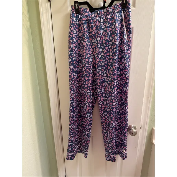 Munki Munki Women's Pajamas Sz S Satin Floral Wine Mimosa Champagne Sleep Set PJ - Image 6