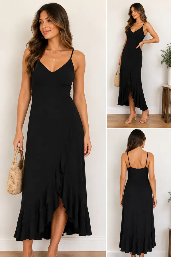 Younique Black Midi Dress - Image 2