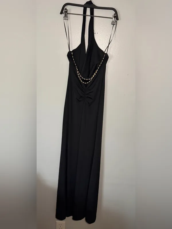 Cowl Neck Black Maxi Dress - Image 3