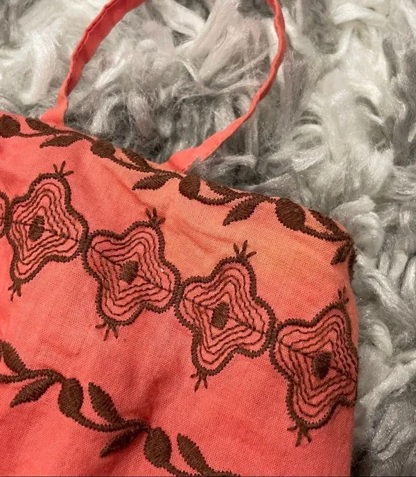 BCBG MAXAZRIA Pink Brown Embroidered Dress XS AS IS - Image 3