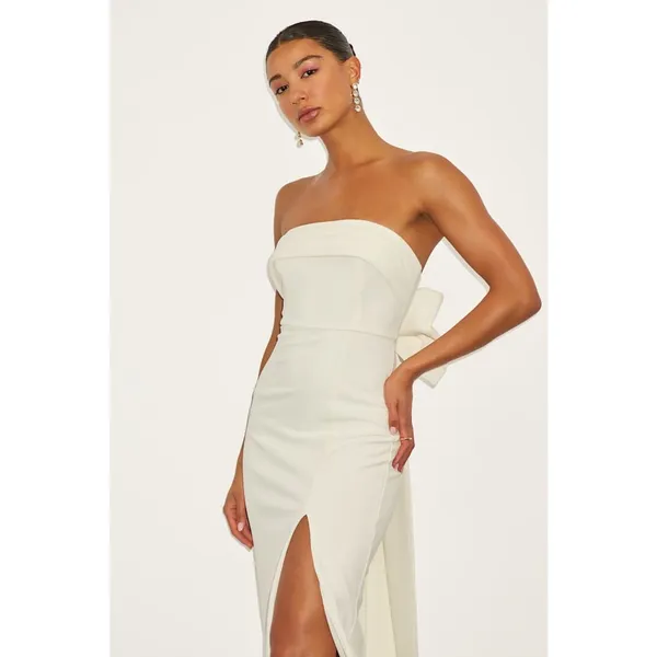 NWT Lulus Fabulous Phenomenon White Strapless Bow Midi Dress Gala Banquet Sz XL - Image 8