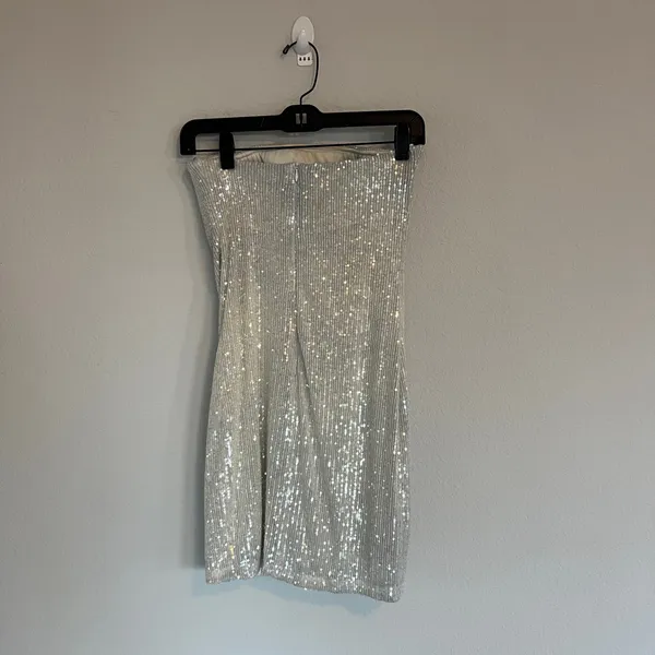 Kasia Sequin Strapless Mini Dress Size Small - Image 6