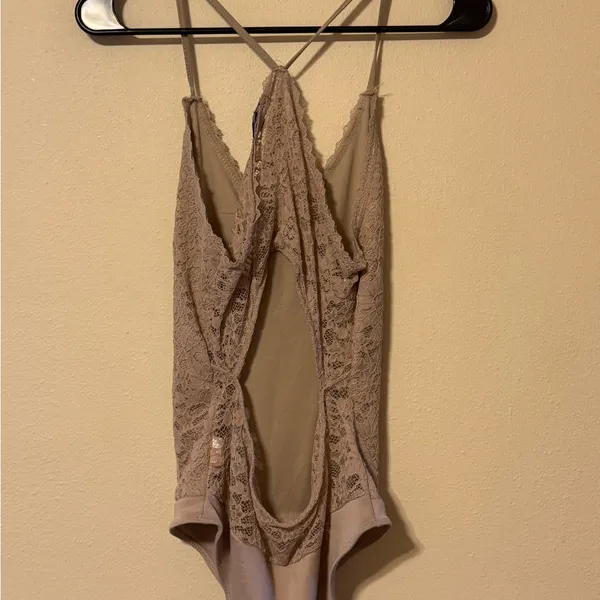 Ambiance Lace Bodysuit in Tan - Image 5