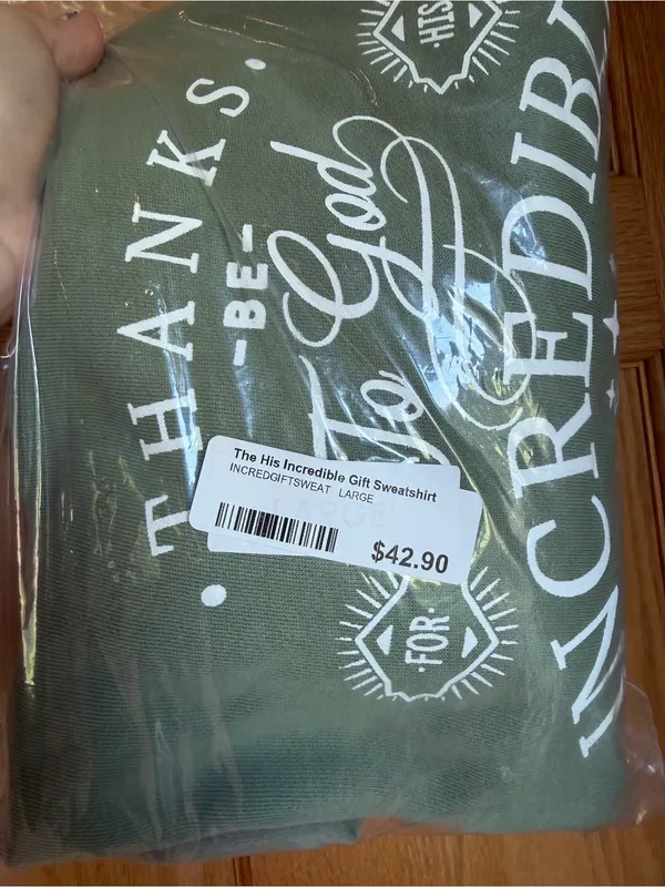 Southern Bliss Co His Incredible Gift Crewneck Sweatshirt Olive Green Large - Image 7
