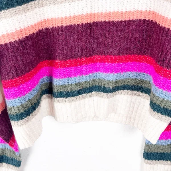 AMERICAN EAGLE Striped Long Sleeves Drop Shoulder Cropped Sweater Small Casual - Image 8