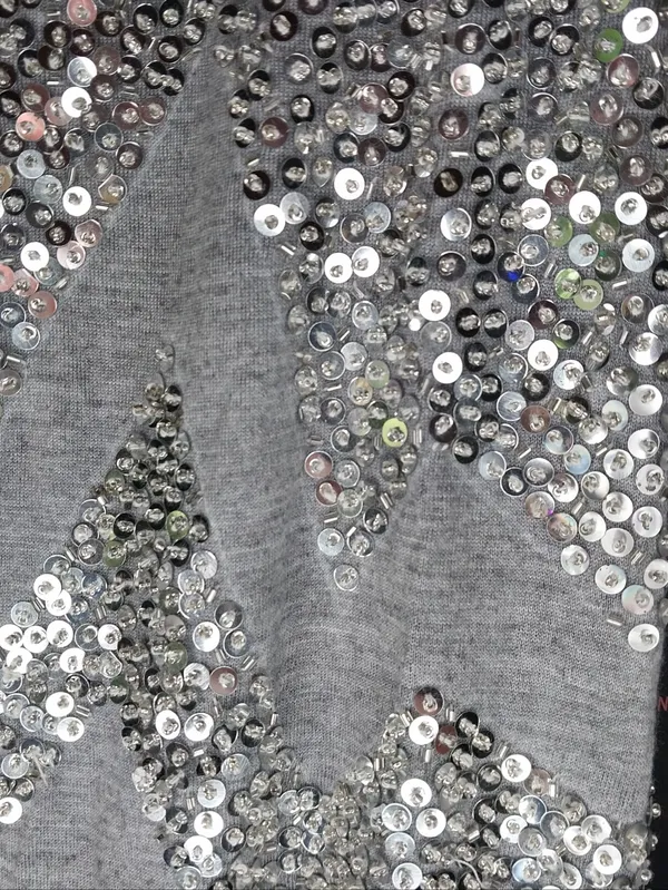 Revolve Line & Dot Silver Boho Glam Sequin Festival Glitzy Tank Top - Gray NWT - Image 5
