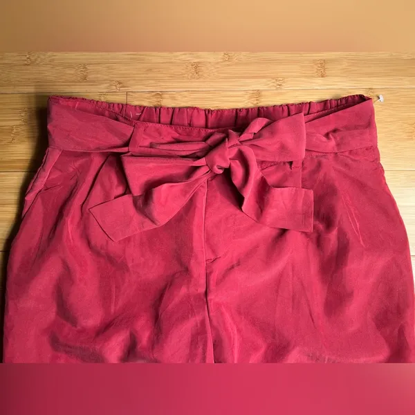 Old Navy Womens Strawberry Tropix High Rise Belted Paper Bag Pull-On Pants|Sz:S - Image 16