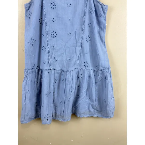 Aerie Blue Eyelet Mini Babydoll Dress Women’s XS Sundress Boho Cottagecore - Image 3