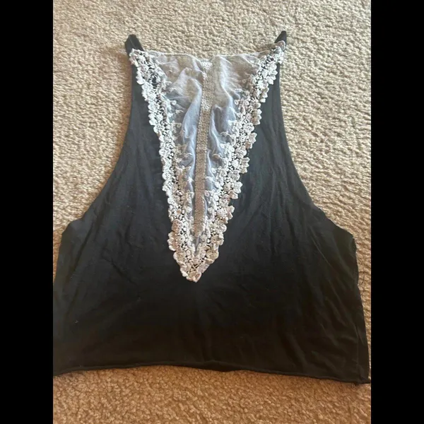 Destroyed look too shirt open side well loved Black - Image 3
